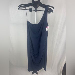 SOCIALITE One Shoulder Bodycon Navy Blue Dress Size XL NWT